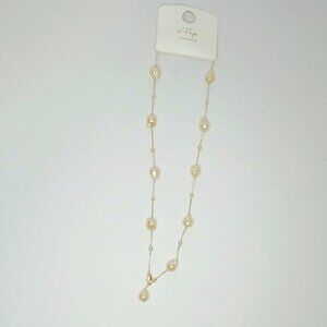 Cream Pearl Necklace Stainless Steel
